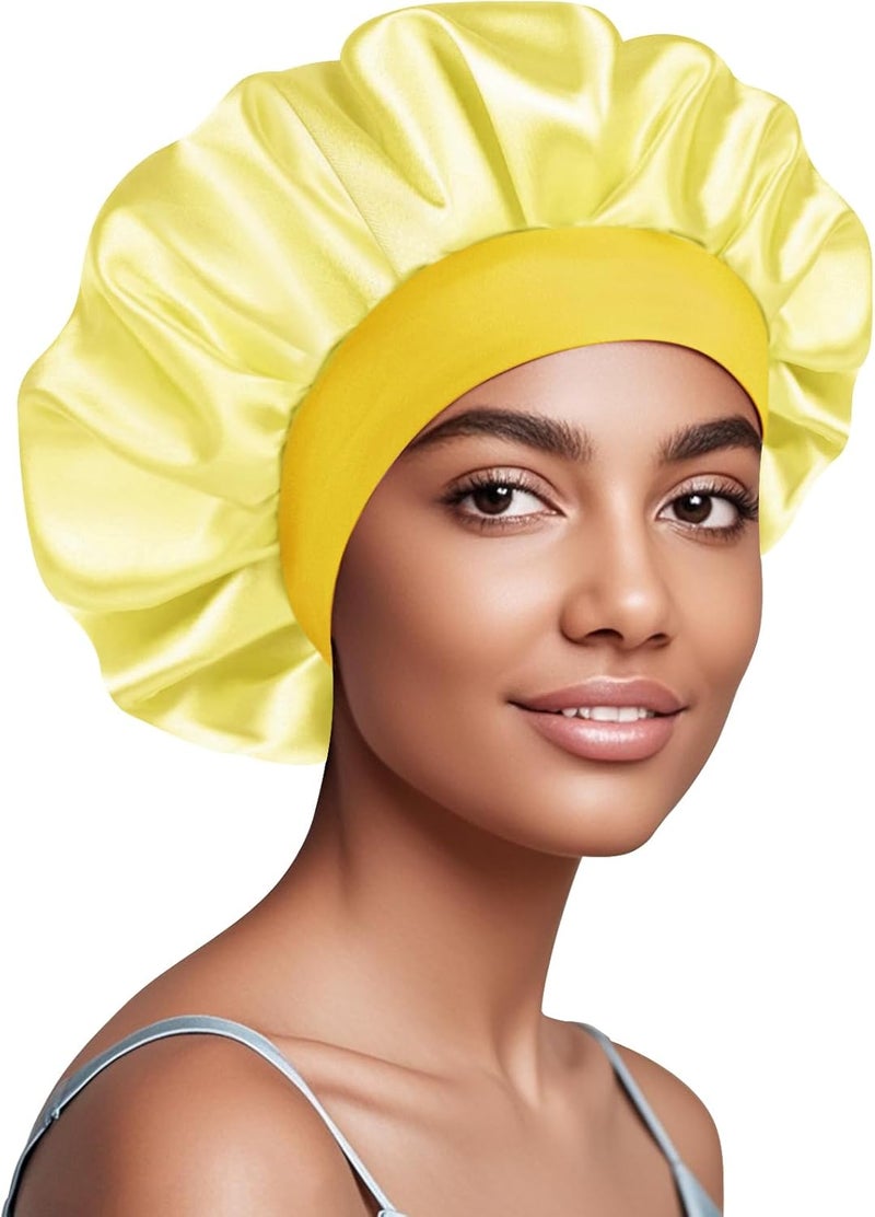 Doitory Store Satin Silk Bonnet for Sleeping, Soft Satin Lined Hair Bonnet for Women, Double Layer Sleep Nightcap - Image 1